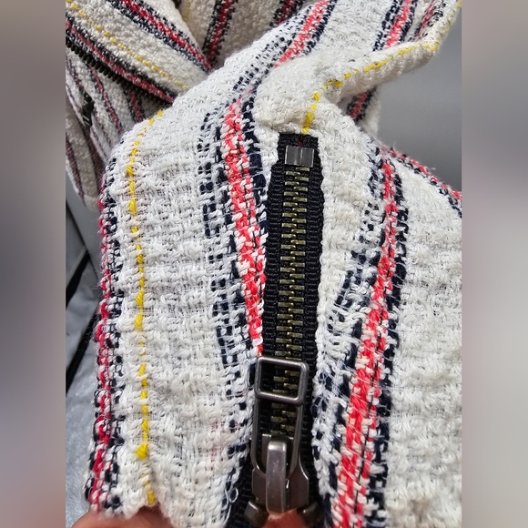 Veronica Beard MARA Striped Tweed Moto Zippered Jacket  Size 8  Retailed @ 650. - Picture 7 of 12